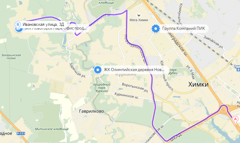 карта ЖК Новогорск Парк 