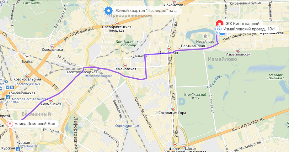 карта ЖК "Виноградный"