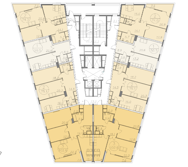 план этажа ЖК "V-House"