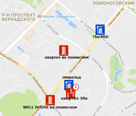 карта новостроек ЖК "Квартал 38А" 