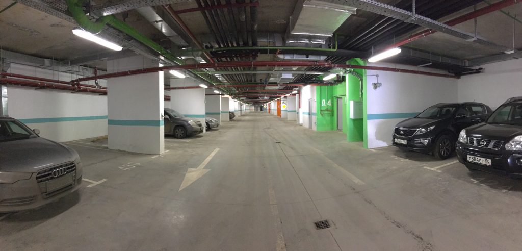 Подземный паркинг в ЖК "Акварели"